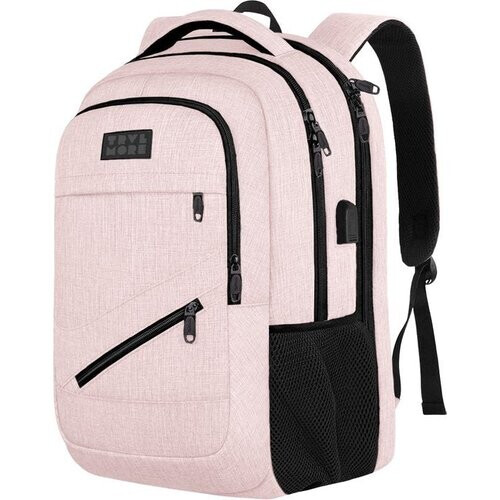 Tweedekans TRVLMORE Rugtas - 36L - 17 Inch - Laptop Rugzak met USB - Schooltas - Heren en Dames - Tas Roze Tweedehands