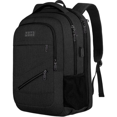 Tweedekans TRVLMORE Rugzak met Levenslange - Rugtas met 15,6 Inch Laptopvak - Schooltas - Spatwaterdicht - Heren en Dames - Jongens en Meisjes - 28L - Zwart