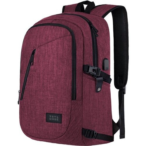 Tweedekans TRVLMORE Rugzak met Levenslange - Rugtas met 15,6 Inch Laptopvak - Schooltas - Spatwaterdicht - Heren en Dames - Jongens en Meisjes - 25L - Burgundy Tweedehands