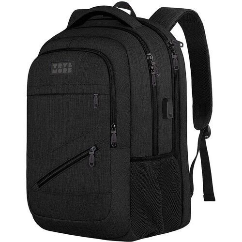 Tweedekans TRVLMORE Rugzak met Levenslange - Rugtas met 17 Inch Laptopvak - Schooltas - Spatwaterdicht - Heren en Dames - Jongens en Meisjes - 36L - Zwart Tweedehands