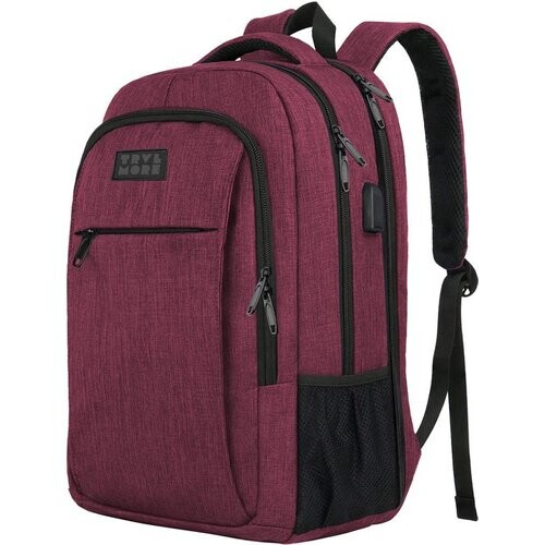 Tweedekans TRVLMORE Rugzak - Rugtas met 17,3 Inch Laptopvak - Schooltas - Spatwaterdicht - Heren en Dames - Jongens en Meisjes - 36L - Burgundy Tweedehands