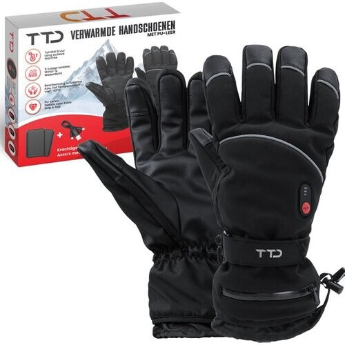 Tweedekans TTD® Verwarmde Handschoenen Deluxe L - PU Leer - Handschoenen met Verwarming Tweedehands