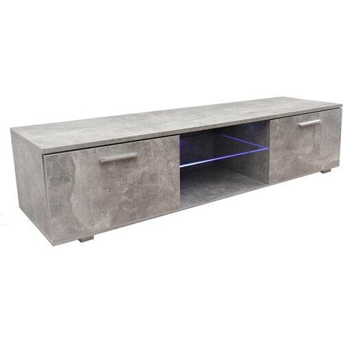 Tweedekans TV meubel TV kast Tenus met LED verlichting industrieel grijs beton design Tweedehands