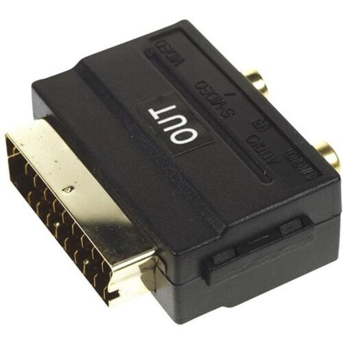 Tweedekans Uitgangsadapter - Scart Mannelijk Naar 2 X Rca Vrouwelijk Tweedehands