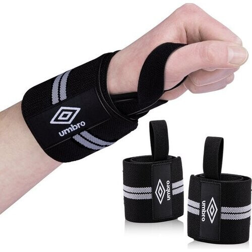 Tweedekans Umbro Polsbanden - 2 Stuks - Voor Fitness, Crossfit en Krachttraining - Wit/Zwart Tweedehands