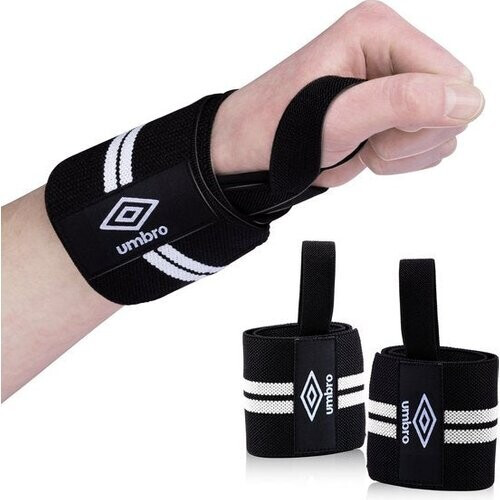 Tweedekans Umbro Polsbandjes - 2 Stuks - Polsbeschermers - Krachttraining en Fitness - Wit/Zwart Tweedehands