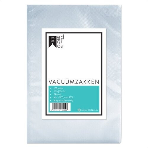 Tweedekans Vacuümzakken Voedsel - 16x25 cm - 100 stuks - Vacumeerzakken - Sous Vide Zakken - Vacuümzakken Met Microstructuur - Vacuüm Opbergzakken - BPA Vrij Tweedehands