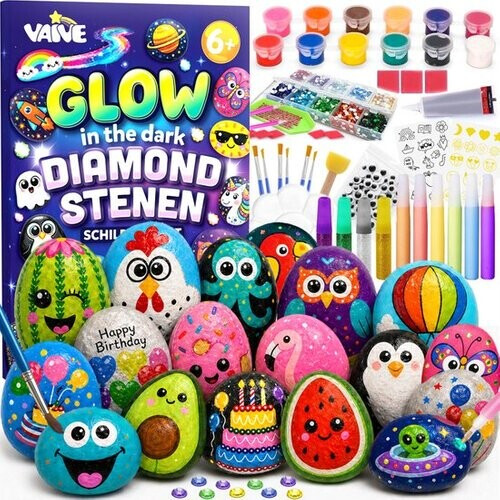 Tweedekans Vaive Stenen Schilderen 2109-delig – Glow in the Dark Happy Stones Knutsel Pakket – Knutselen - Knutselset voor Meisjes & Jongens - Knutselpakketten Tweedehands