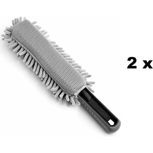 Tweedekans Velgenborstel - Grijs - Microvezel - 34 cm - set van 2 stuks Tweedehands