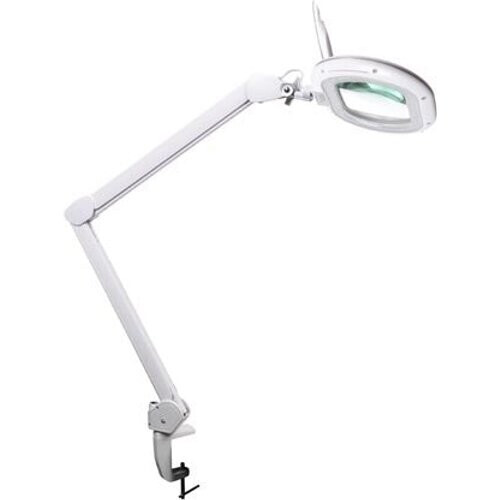 Tweedekans Velleman Ledloeplamp met klem, zwenkarm, aan/uit-schakelaar en dimfunctie, 60 leds, vergroting 2.25x, voor kinderen, volwassenen, senioren, lezen, diamond painting, hobby, werken, wit Tweedehands