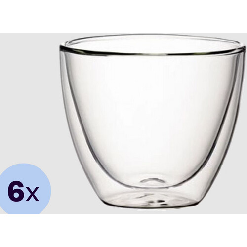 Tweedekans Villeroy & Boch Manufacture Rock – Set van 6 Dubbelwandige Theeglazen | 250 ml | Borosilicaatglas | Magnetron- & Vaatwasserbestendig Tweedehands