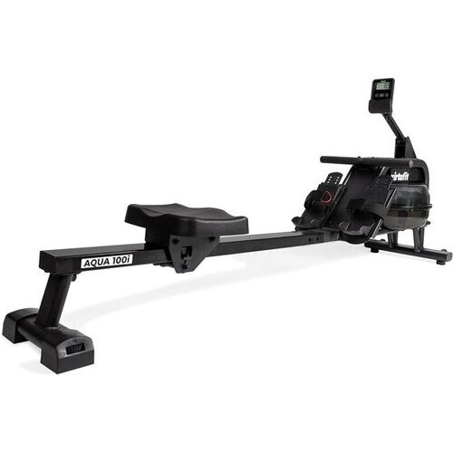 Tweedekans VirtuFit AQUA100i Roeitrainer met Waterweerstand – Enkele Rail – Incl. Display, Tablethouder en Transportwielen – Kinomap & Fitshow – Max. 120 kg en 200 cm – Roeiapparaat – Roeimachine Tweedehands