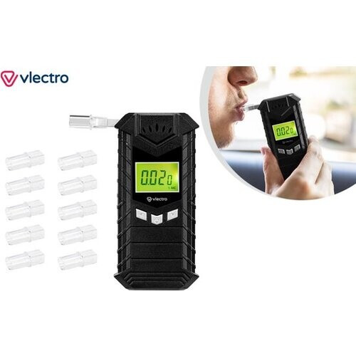 Tweedekans Vlectro Alcoholtester - Digitale Blaastest - USB-Oplaadbaar - Inclusief Mondstukjes - Compact Ontwerp Tweedehands