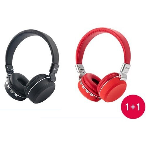 Tweedekans Vlectro - Draadloze Bluetooth on ear hoofdtelefoon: 1 + 1 GRATIS - Hoofdtelefoon rood: 1 + 1 GRATIS Tweedehands