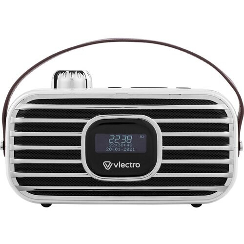 Tweedekans Vlectro Retro DAB+ Radio met Bluetooth - Compact Design - 12u Accuduur - Inclusief Alarmklok Tweedehands