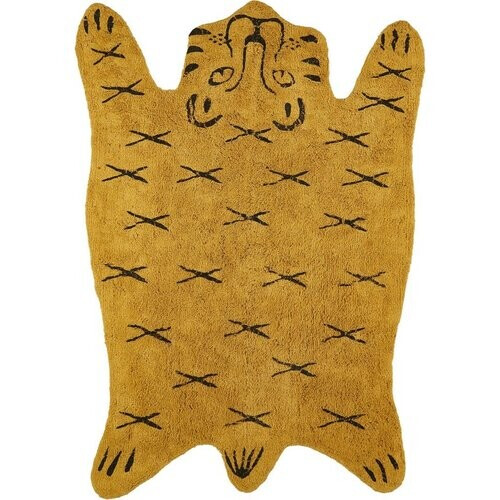 Tweedekans Vloerkleed Kinderkamer - Vloerkleed Jungle - Tijger - 180 x 120 cm - Geel Tweedehands