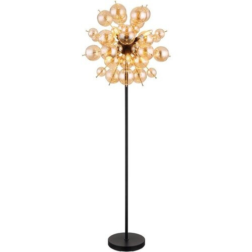Tweedekans Vloerlamp TOKKI Glas 154.0cm Matt zwart | smoked E14 3-Lichts Tweedehands