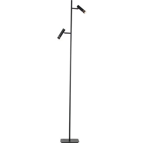 Tweedekans Vloerlamp Volari 4711ZW zwarte design 2-lichts leeslamp van Steinhauer met dim to warm LED, hoogte 157 cm, voet 21 x 21 cm, draaibaar en kantelbaar, ideaal voor binnen gebruik Tweedehands