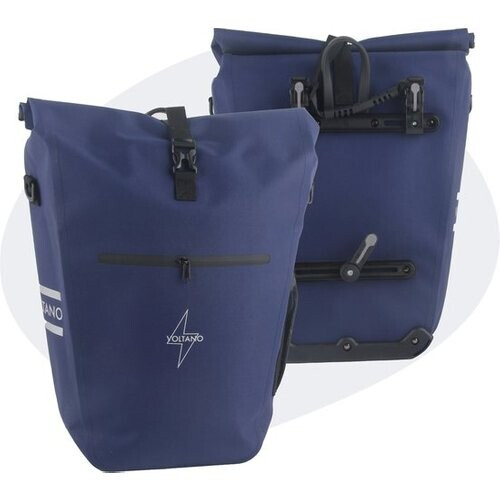 Tweedekans Voltano Luxe E-bike Fietstas 28L – Marine Blauw – Pakaftas Met Laptop vak – 100% Waterdicht - Met Schouderband Tweedehands