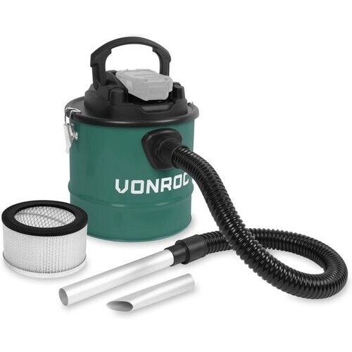 Tweedekans VONROC Accu aszuiger VPower 20V – 12L reservoir – HEPA-filter - Zonder accu & lader Tweedehands