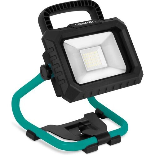 Tweedekans VONROC Accu Bouwlamp 20V - LED - 20W – 2 standen: 900/1800 lumen – kantelbaar – brede stralingshoek - Zonder accu & lader Tweedehands