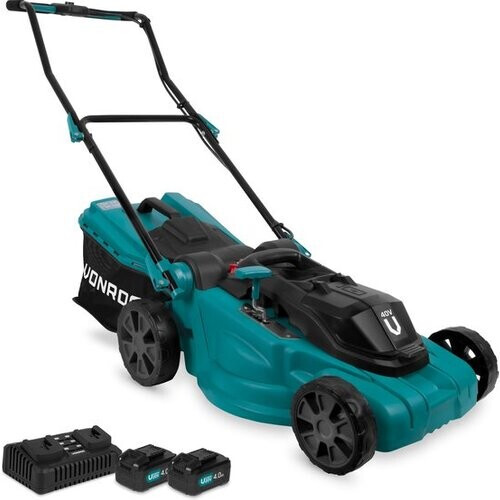 Tweedekans VONROC Accu grasmaaier 40V – 38cm – Centrale hoogteverstelling – Incl. twee 4.0Ah accu’s en dubbele snellader Tweedehands