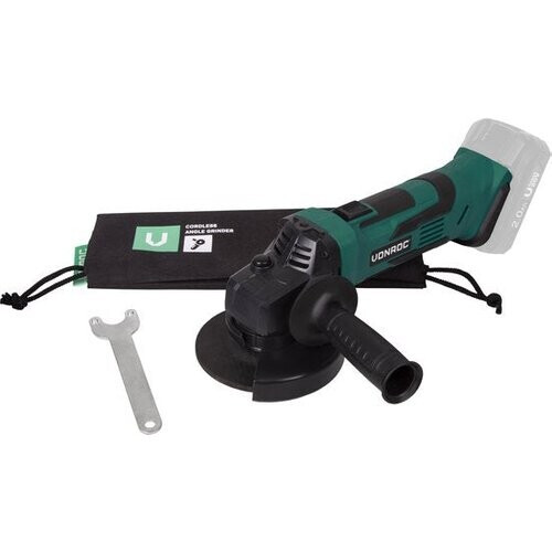 Tweedekans VONROC Accu Haakse Slijper – VPower 20V – Ø115MM – Incl. zijhandgreep & tas - Zonder accu & lader Tweedehands