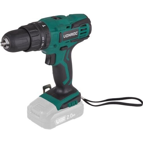Tweedekans VONROC Accu klopboormachine – VPower 20V – Zonder accu & lader – Incl. 2 bits & opbergtas Tweedehands