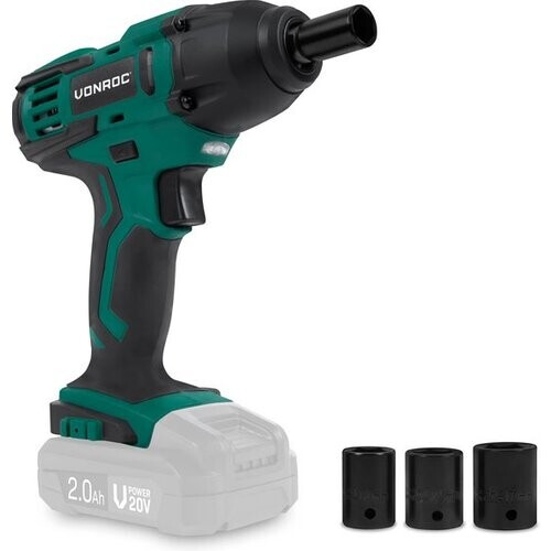 Tweedekans VONROC Accu slagmoersleutel 20V – 150Nm – Incl. 4 moerdoppen – Zonder accu & lader Tweedehands