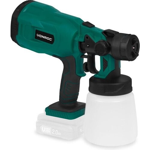 Tweedekans VONROC Accu verfspuit – VPower 20V – Zonder accu & lader – Inhoud 800 ml – Incl. accessoires Tweedehands