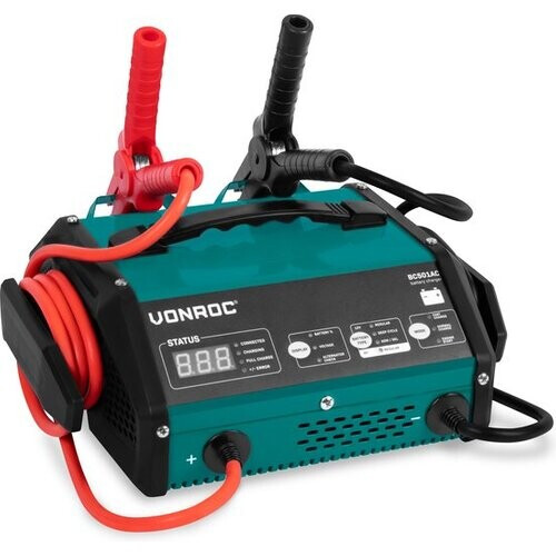 Tweedekans VONROC Acculader met jump starter – Max. 15A – Voor loodzuuraccu’s van 6V of 12V Tweedehands