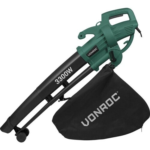 Tweedekans VONROC Bladblazer – Zuigen & Versnipperen – 3300 W – Incl. 40 liter Opvangzak – Zwart Tweedehands