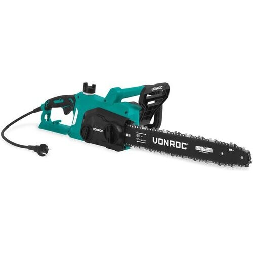 Tweedekans VONROC Elektrische Kettingzaag 2000W – Zwaardlengte: 40 cm – Kettingsnelheid: 15 m/s – Zelfsmerende ketting Tweedehands
