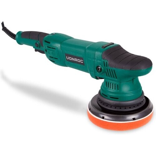 Tweedekans VONROC Excentrische polijstmachine - poetsmachine – 1050W – Ø150MM – Soft start – Incl. 1 schijf, steunschijf & tas Tweedehands