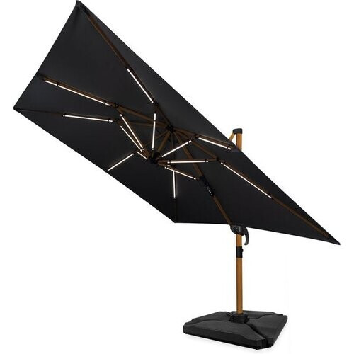 Tweedekans VONROC LED Parasolverlichting - 15 lichtstrips - warm wit - voor VONROC zweefparasols Bardolino en Pisogne of baleinen vanaf 69 cm - oplaadbare 2600 mAh accu – (parasol niet inbegrepen) Tweedehands
