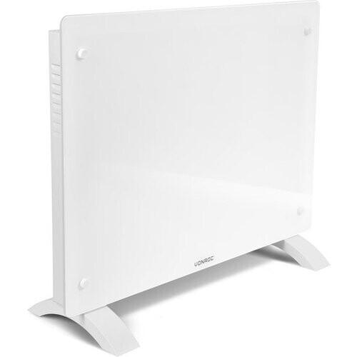 Tweedekans VONROC Luxe elektrische kachel - Convectorkachel met glazen paneel – 750W/1500W - Verwarmt ruimtes tot 18m2 - Bediening zowel met app (via Wifi) als handmatig – Instelbare thermostaat en timer - Wit Tweedehands