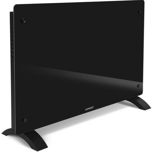 Tweedekans VONROC Luxe elektrische kachel - Convectorkachel met glazen paneel – 1000W/2000W - Verwarmt ruimtes tot 24m2 - Bediening zowel met app (via Wifi) als handmatig – Instelbare thermostaat en timer - Zwart Tweedehands