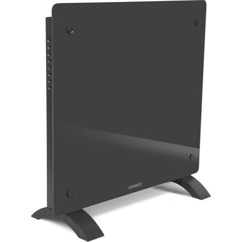 Tweedekans VONROC Luxe elektrische kachel - Convectorkachel met glazen paneel – 500W/1000W - Verwarmt ruimtes tot 12m2 - Bediening zowel met app (via Wifi) als handmatig – Instelbare thermostaat en timer - Grijs Tweedehands