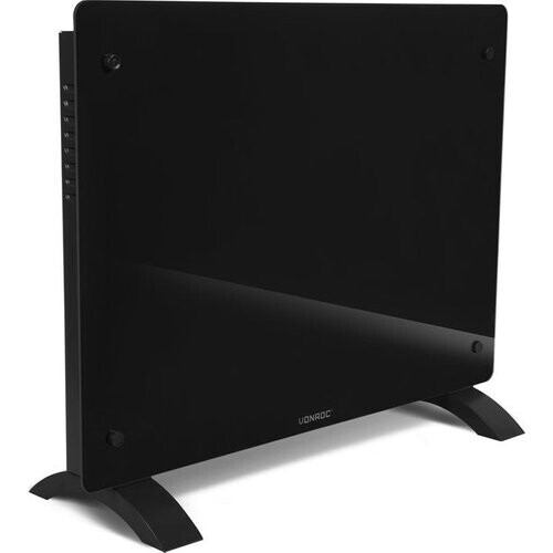 Tweedekans VONROC Luxe elektrische kachel - Convectorkachel met glazen paneel – 750W/1500W - Verwarmt ruimtes tot 18m2 - Bediening zowel met app (via Wifi) als handmatig – Instelbare thermostaat en timer - Zwart Tweedehands