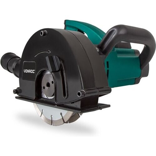 Tweedekans VONROC Muurfrees – max. 29 mm Sleufbreedte – 1700 W – Ø150 mm – Zwart Tweedehands