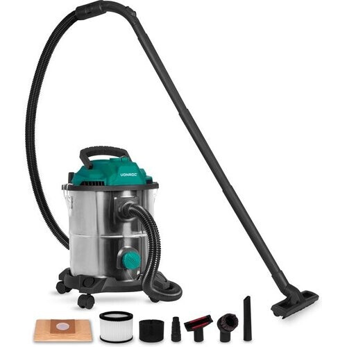 Tweedekans VONROC Nat- en droogzuiger – Alleszuiger - Stofzuiger – 1400W – Blaasfunctie – 20L tank – 3m slang - 6m stroomkabel Tweedehands