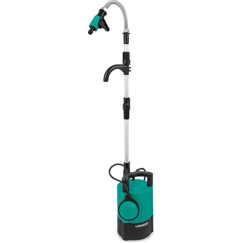 Tweedekans VONROC Regentonpomp 400W - 5200 lt/u – met droogloopbeveiliging – verstelbare vlotter - universele tuinslangkoppeling – 10 meter snoer Tweedehands