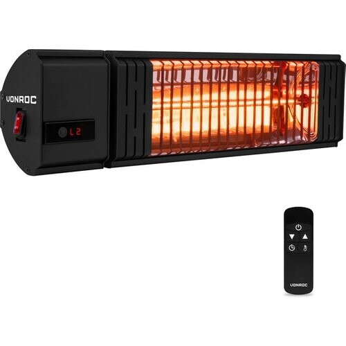 Tweedekans VONROC Sfeervolle terrasverwarmer – Volsini PRO – 2000W – Met instelbare warmteniveaus, timer, LCD-scherm en afstandsbediening Tweedehands