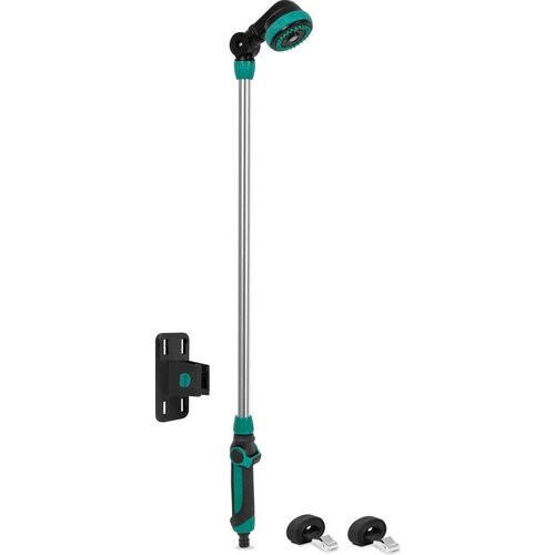 Tweedekans VONROC Sproeilans / Tuindouche - 3 sproeistanden - 180° verstelbare sproeikop - incl. houder en spanbanden Tweedehands