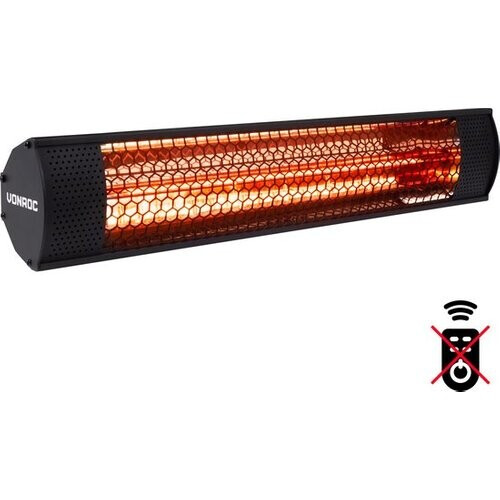 Tweedekans VONROC Terrasverwarmer – Waterdicht & Lowglare – 2000 W – 57 x 11 x 11,4 cm – Zwart Tweedehands
