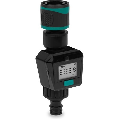 Tweedekans VONROC Watermeter – Digitaal - Incl. Slangkoppelingen en batterij Tweedehands
