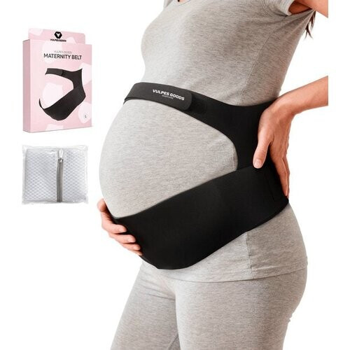 Tweedekans Vulpes Goods® Babycare - Buikband Zwangerschap - Verstelbare Zwangerschapsband - Buikband voor Zwangerschap - Onzichtbaar & Ademend - Buik & Rugsteun - Maat L - Bekkenband - Pregnancy Belt - Bekkenbrace - incl. Waszak Tweedehands