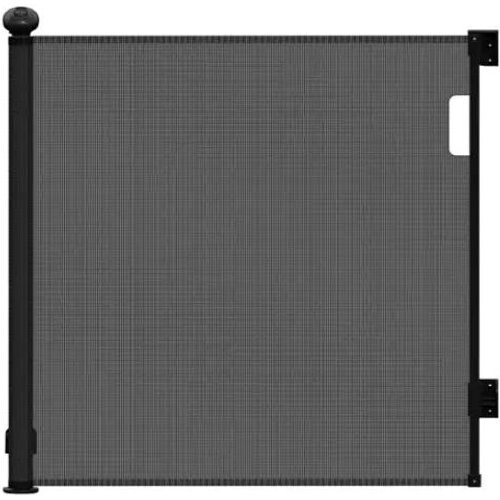 Tweedekans Vulpes Goods® – Oprolbaar Traphekje® – 145 x 84 cm – Voorzien Van Push-En-Lock Kinderslot En Kleurindicator En Eénhandige Bediening – Voor Kinderen En Huisdieren – Zwart Kunststof En Gaas Tweedehands