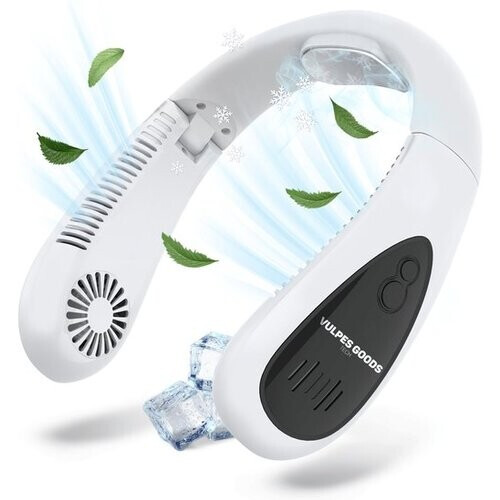 Tweedekans Vulpes Goods® Tech - Nek Ventilator met Koelelement - Oplaadbaar & Geruisloos - Draagbare Gezichtsventilator - 3 Standen met Extra Koeling - ELITE Versie Tweedehands