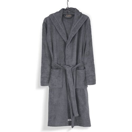Tweedekans Walra Badjas Luxury Robe Unisex - Badjas Dames - Badjas Heren - Badjas met capuchon - 100% Katoen - S/M - Antraciet Tweedehands